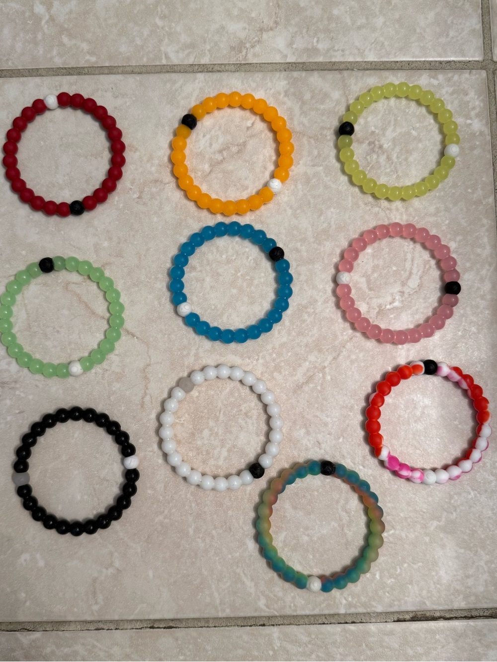 Lokai Translucent Bead Bracelets with Black and Pearl Accents